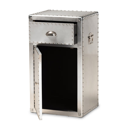 Baxton Studio - Serge Storage Cabinet in Silver - JY17B161-Silver-Cabinet view 2