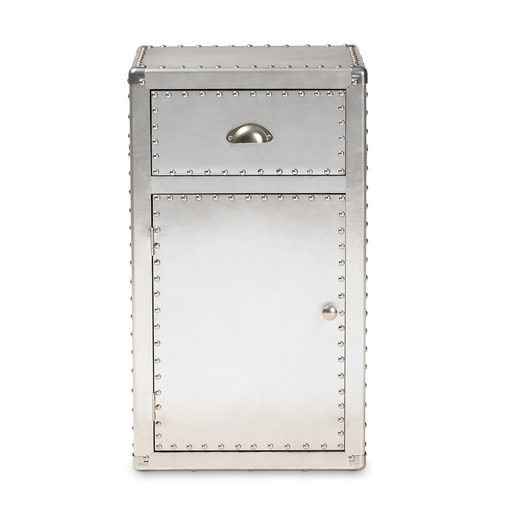 Baxton Studio - Serge Storage Cabinet in Silver - JY17B161-Silver-Cabinet view 3