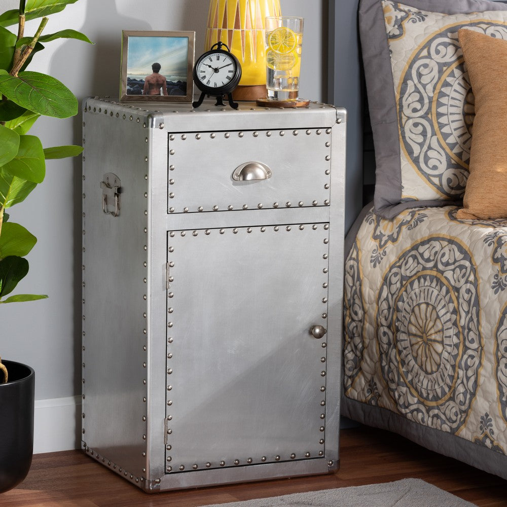 Baxton Studio - Serge Storage Cabinet in Silver - JY17B161-Silver-Cabinet view 9