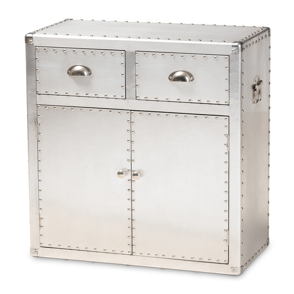 Baxton Studio - Serge Storage Cabinet in Silver - JY17B162-Silver-Cabinet view 1