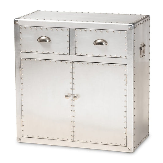Baxton Studio - Serge Storage Cabinet in Silver - JY17B162-Silver-Cabinet view 1