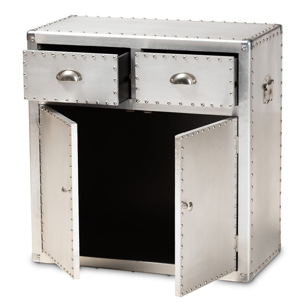 Baxton Studio - Serge Storage Cabinet in Silver - JY17B162-Silver-Cabinet view 2