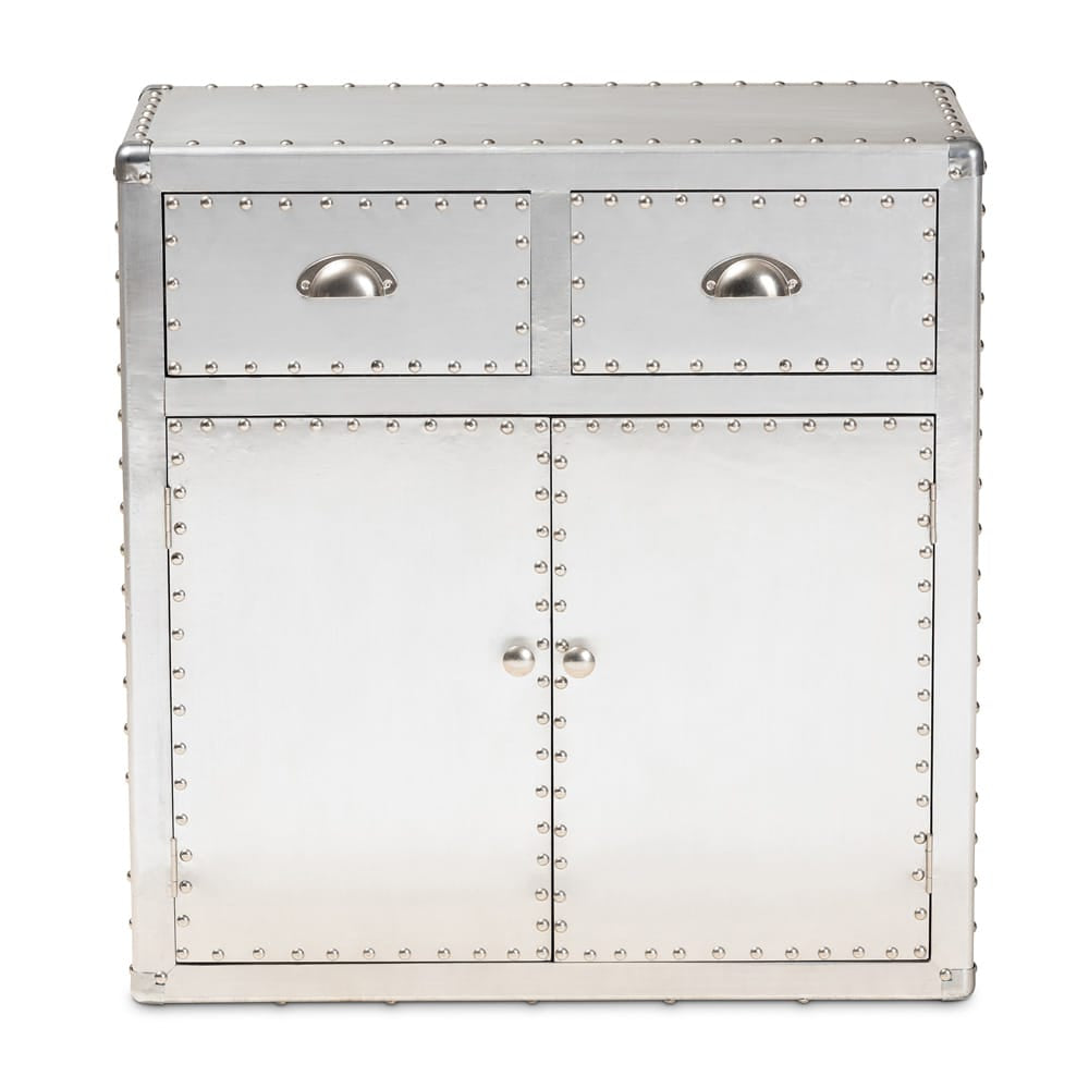 Baxton Studio - Serge Storage Cabinet in Silver - JY17B162-Silver-Cabinet view 3
