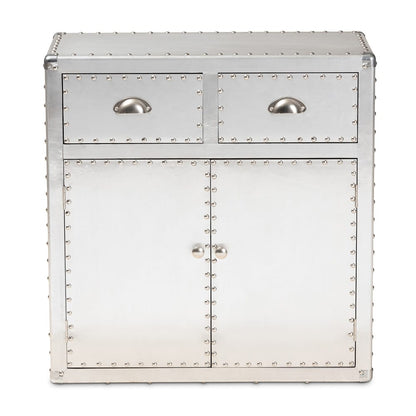 Baxton Studio - Serge Storage Cabinet in Silver - JY17B162-Silver-Cabinet view 3