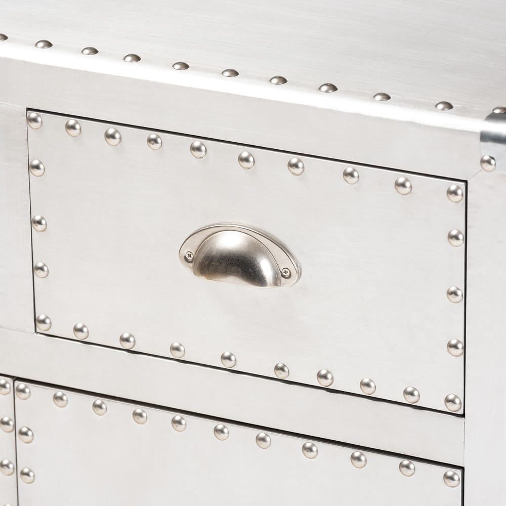 Baxton Studio - Serge Storage Cabinet in Silver - JY17B162-Silver-Cabinet view 5
