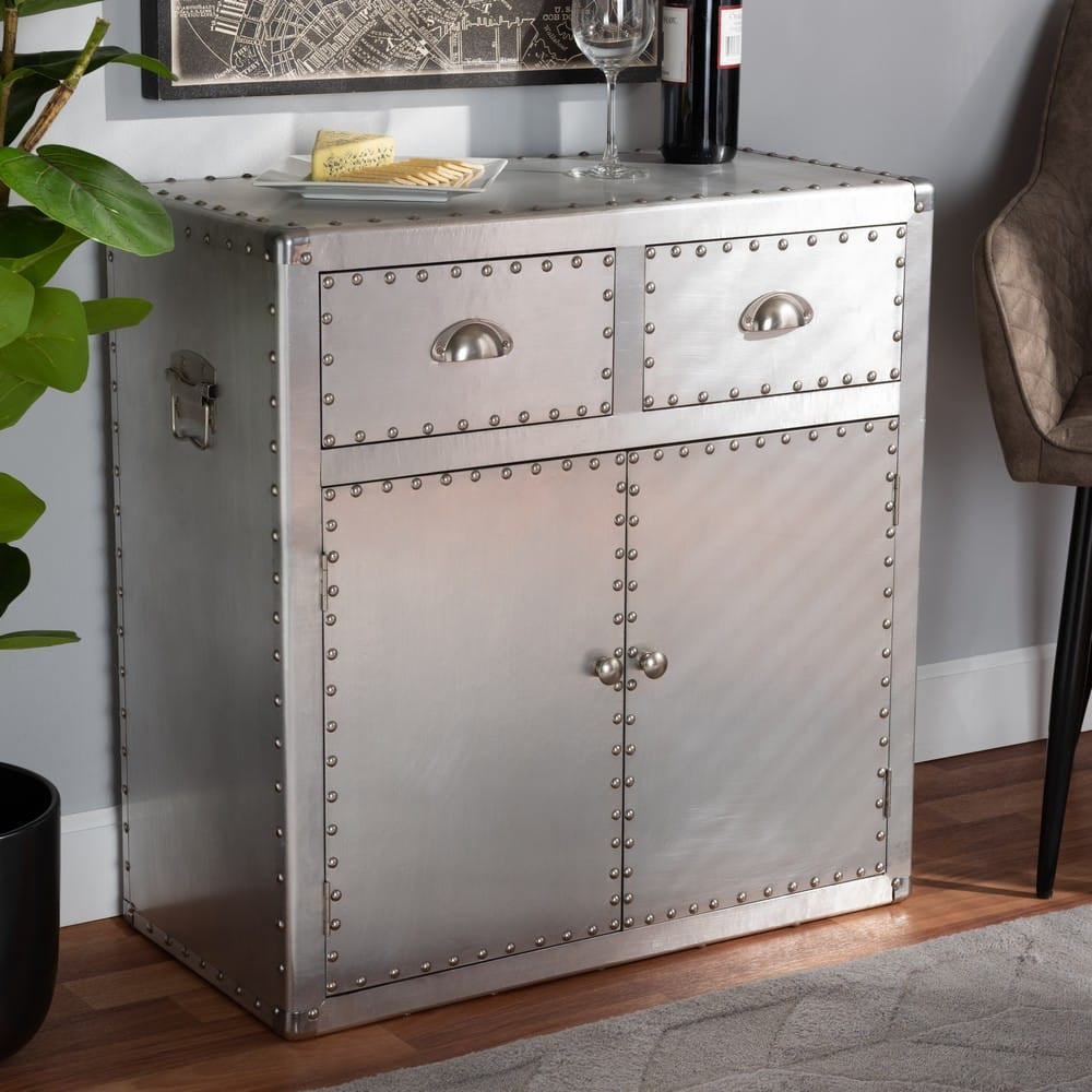Baxton Studio - Serge Storage Cabinet in Silver - JY17B162-Silver-Cabinet view 8