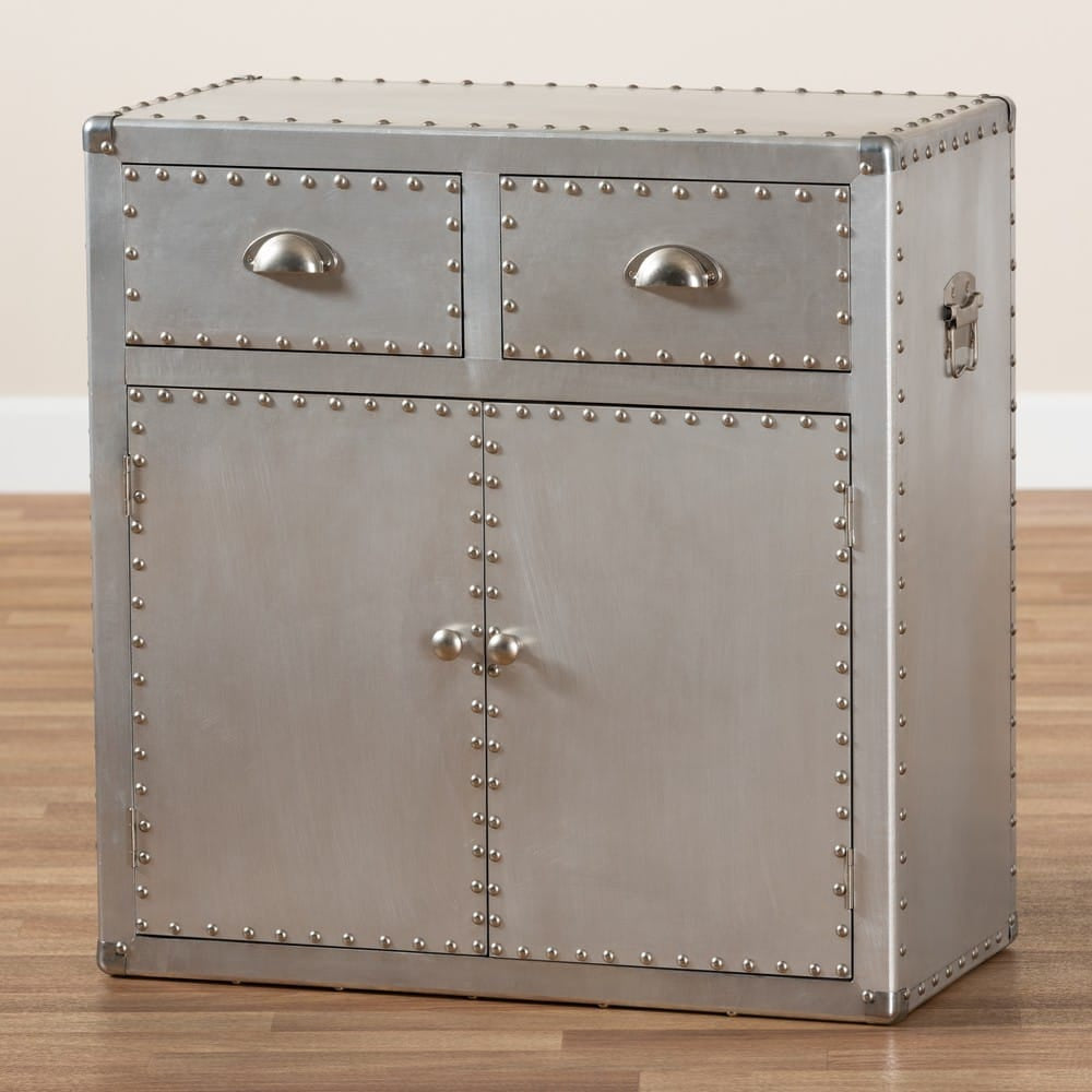 Baxton Studio - Serge Storage Cabinet in Silver - JY17B162-Silver-Cabinet view 9