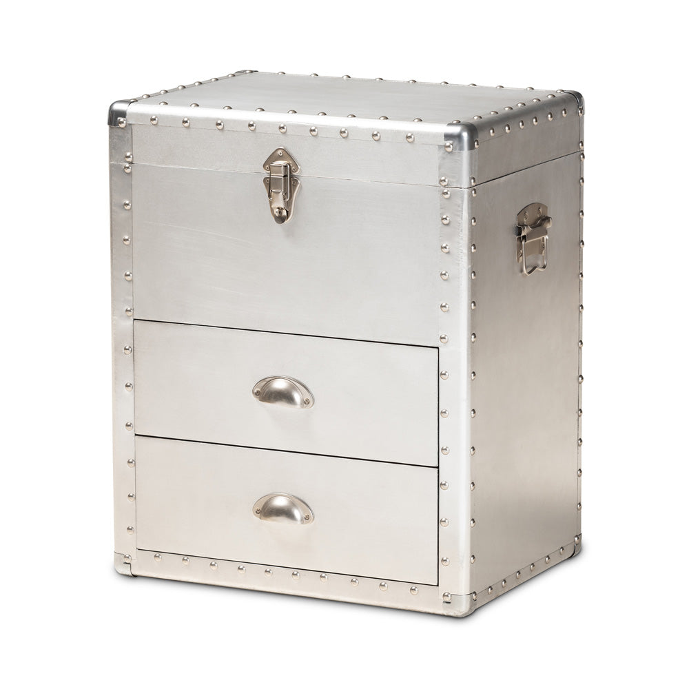 Baxton Studio - Serge Storage Cabinet in Silver - JY17B165-Silver-Cabinet view 1