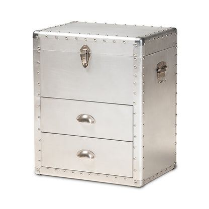 Baxton Studio - Serge Storage Cabinet in Silver - JY17B165-Silver-Cabinet view 1