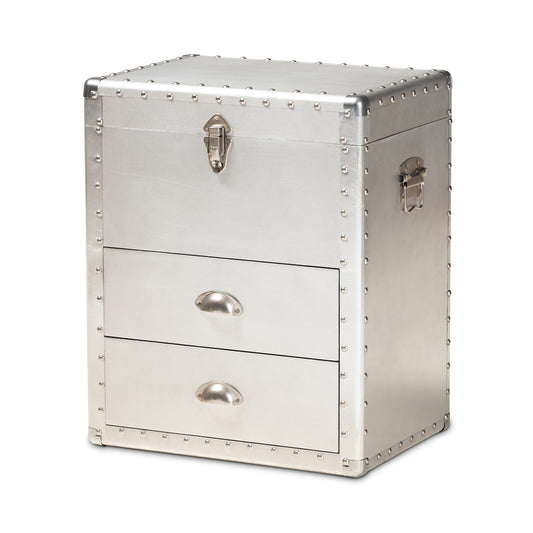 Baxton Studio - Serge Storage Cabinet in Silver - JY17B165-Silver-Cabinet view 1