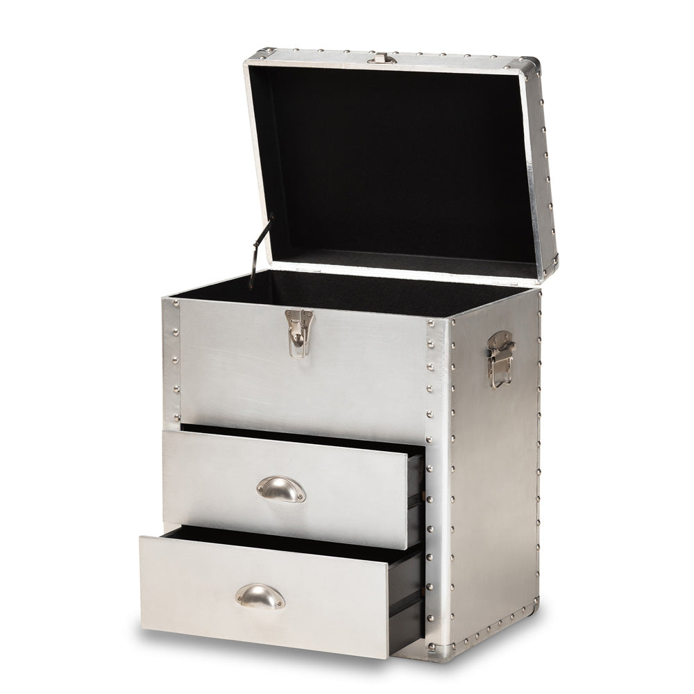 Baxton Studio - Serge Storage Cabinet in Silver - JY17B165-Silver-Cabinet view 2