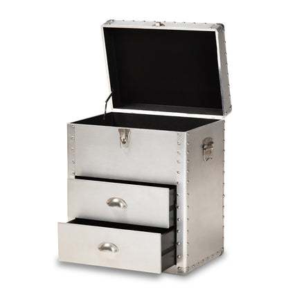 Baxton Studio - Serge Storage Cabinet in Silver - JY17B165-Silver-Cabinet view 2