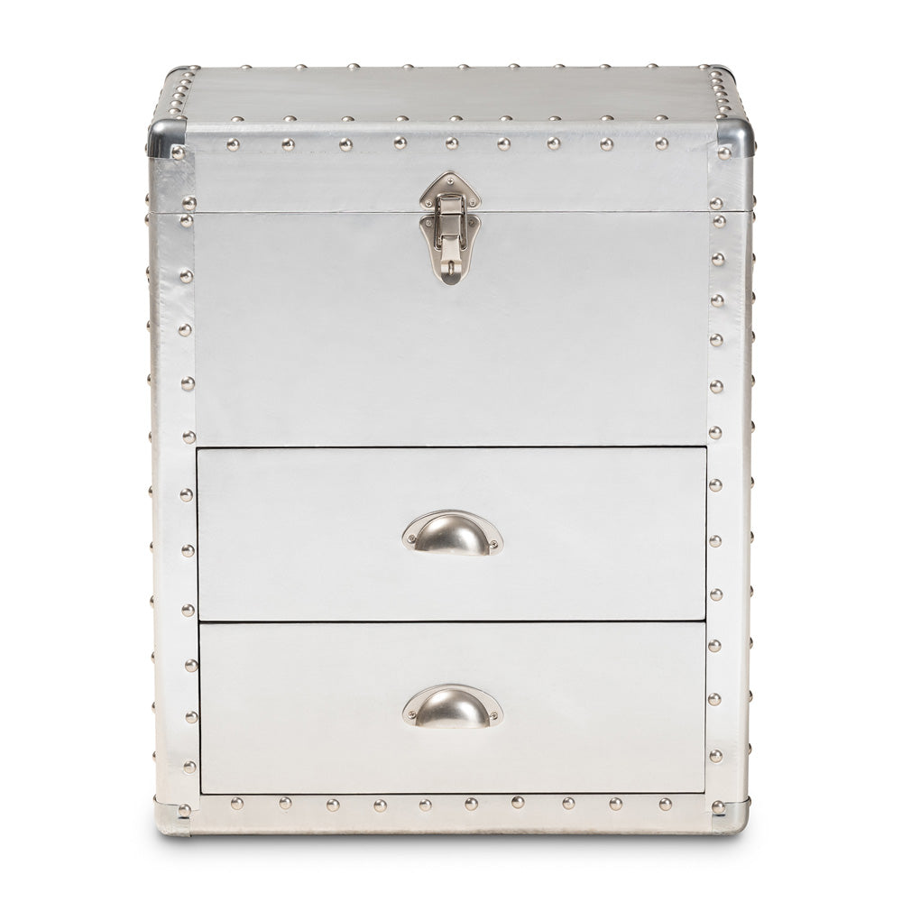 Baxton Studio - Serge Storage Cabinet in Silver - JY17B165-Silver-Cabinet view 3