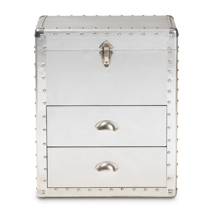 Baxton Studio - Serge Storage Cabinet in Silver - JY17B165-Silver-Cabinet view 3