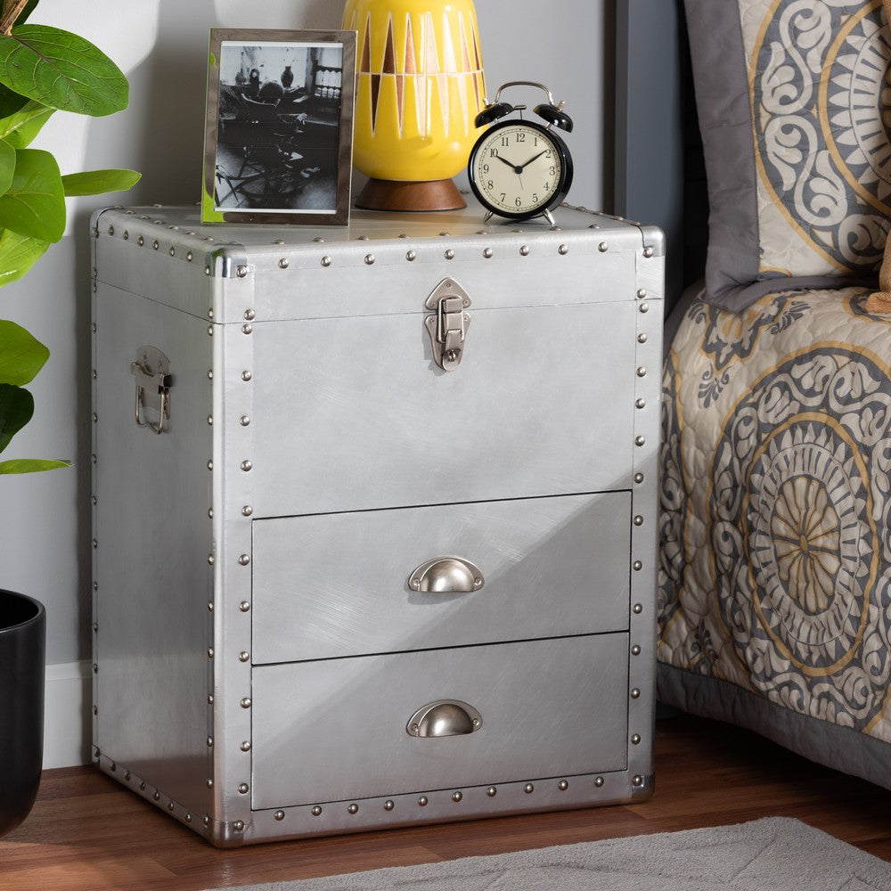 Baxton Studio - Serge Storage Cabinet in Silver - JY17B165-Silver-Cabinet view 9