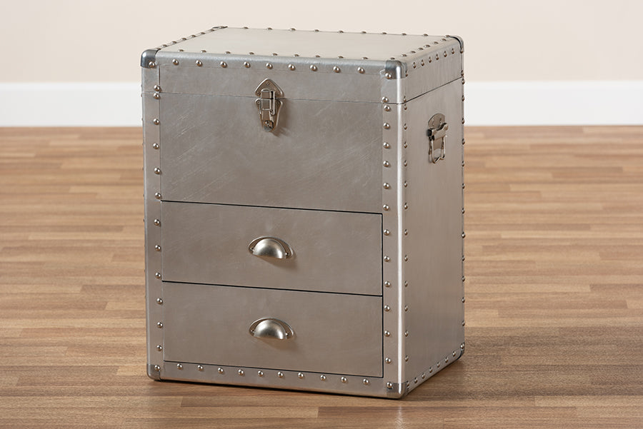 Baxton Studio - Serge Storage Cabinet in Silver - JY17B165-Silver-Cabinet view 10