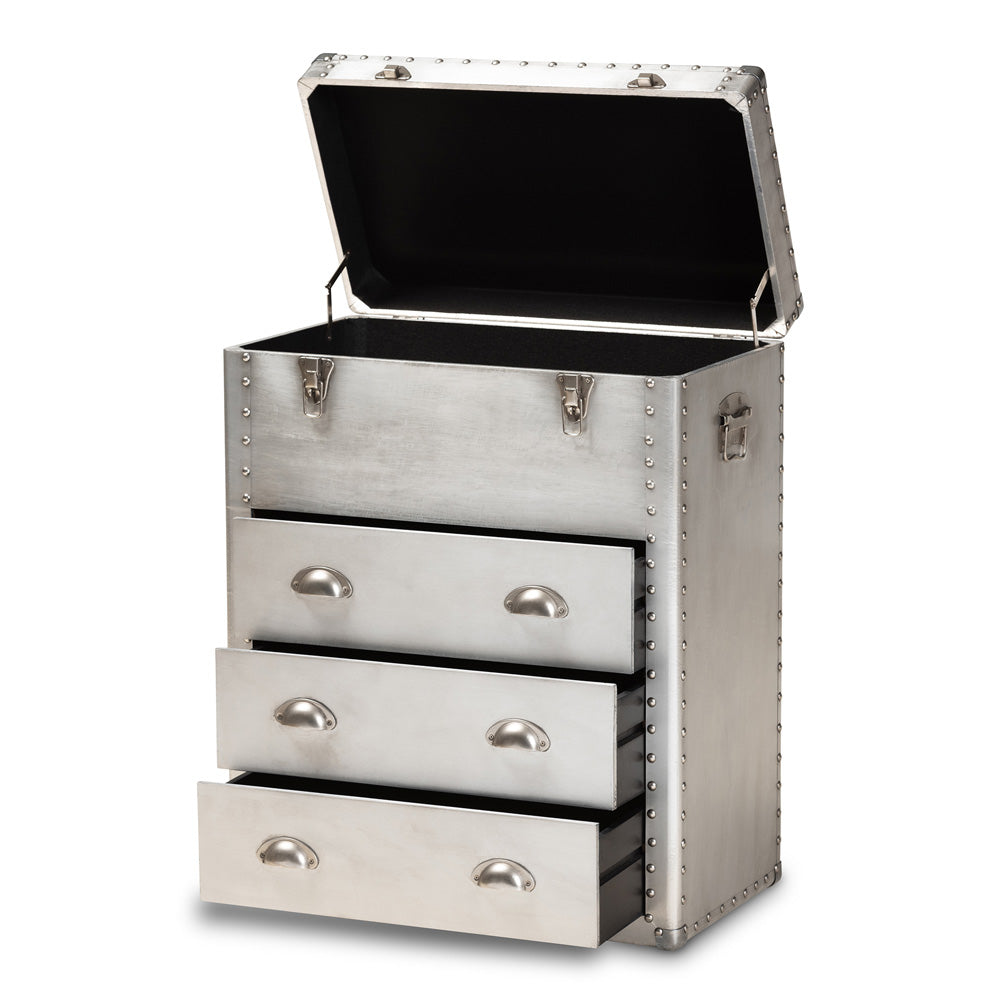 Baxton Studio - Serge Storage Cabinet in Silver - JY17B168-Silver-Cabinet view 2