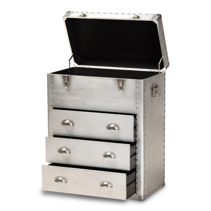 Baxton Studio - Serge Storage Cabinet in Silver - JY17B168-Silver-Cabinet view 2