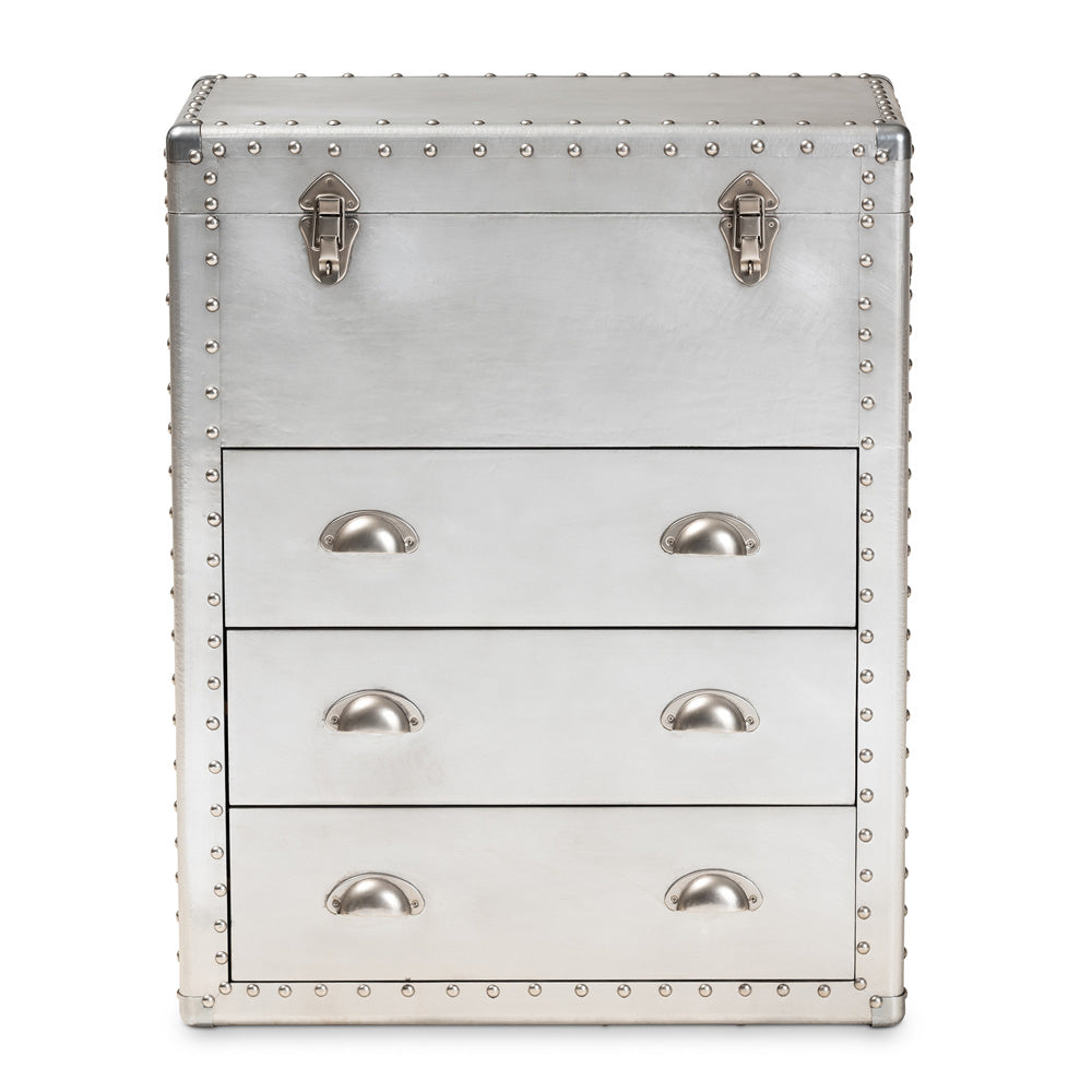 Baxton Studio - Serge Storage Cabinet in Silver - JY17B168-Silver-Cabinet view 3