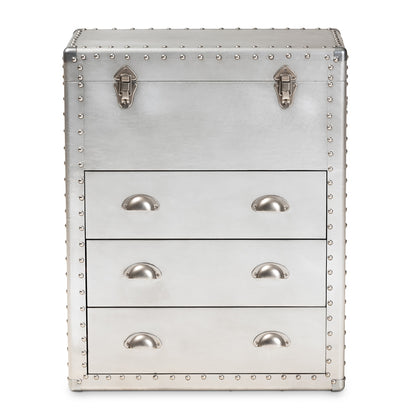 Baxton Studio - Serge Storage Cabinet in Silver - JY17B168-Silver-Cabinet view 3