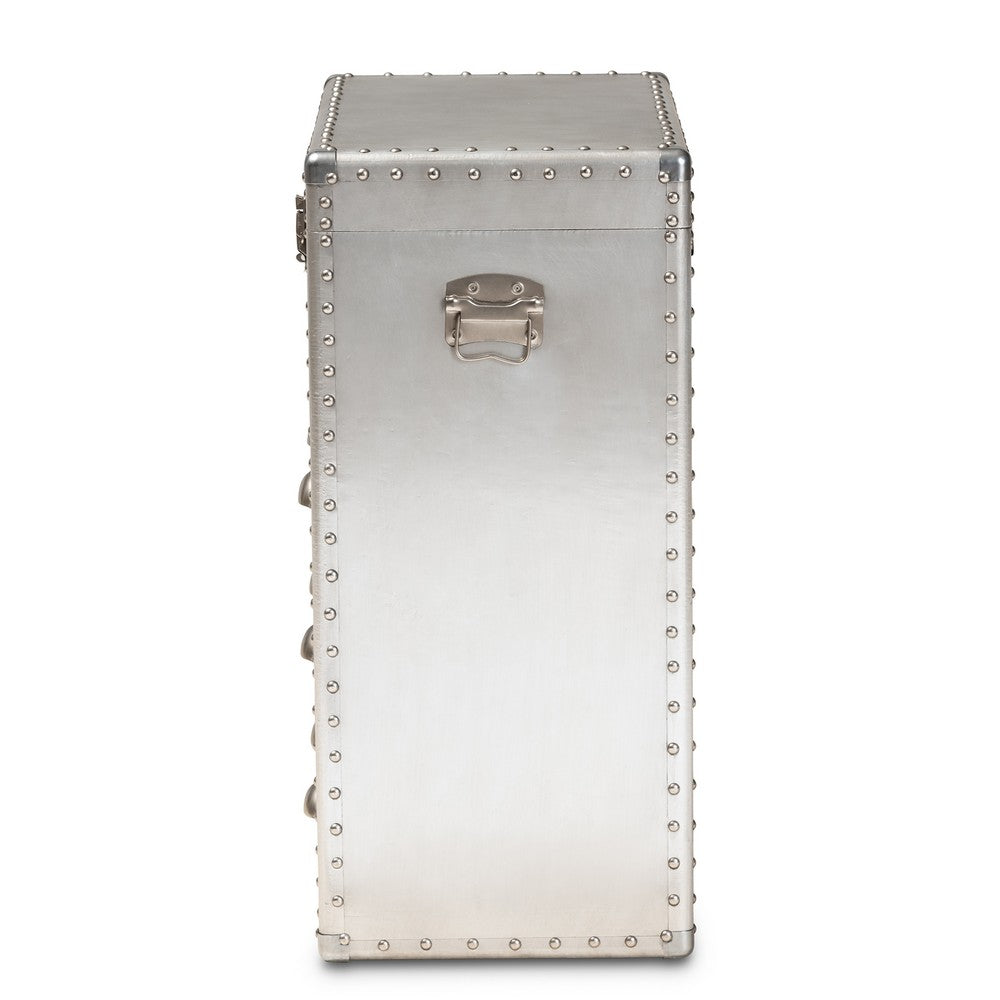 Baxton Studio - Serge Storage Cabinet in Silver - JY17B168-Silver-Cabinet view 4