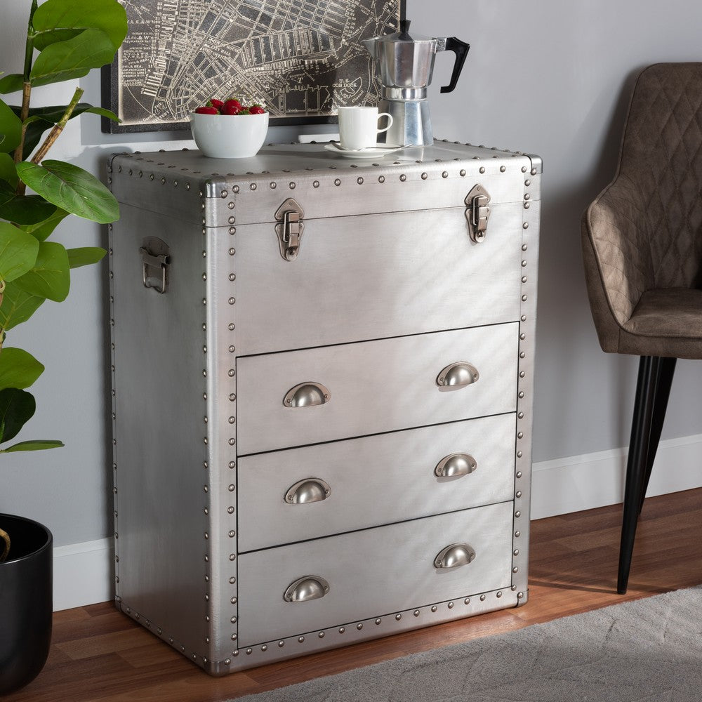 Baxton Studio - Serge Storage Cabinet in Silver - JY17B168-Silver-Cabinet view 9