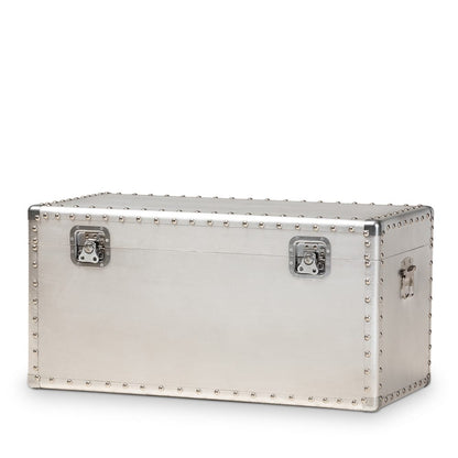 Baxton Studio - Serge Storage Trunk in Silver - JY17B172M-Silver-1PC Ottoman view 1
