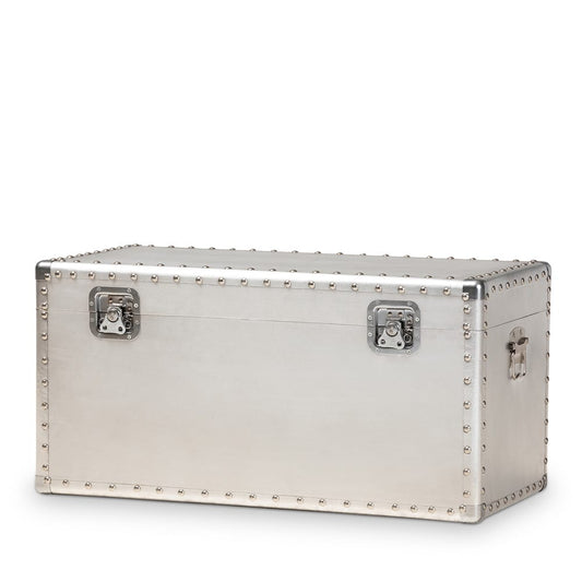 Baxton Studio - Serge Storage Trunk in Silver - JY17B172M-Silver-1PC Ottoman view 1