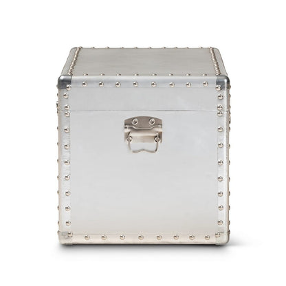 Baxton Studio - Serge Storage Trunk in Silver - JY17B172M-Silver-1PC Ottoman view 4
