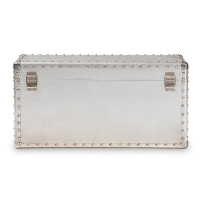 Baxton Studio - Serge Storage Trunk in Silver - JY17B172M-Silver-1PC Ottoman view 5