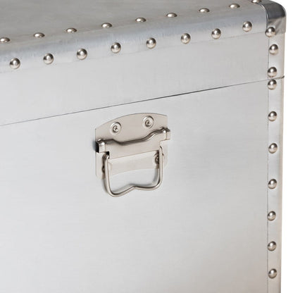 Baxton Studio - Serge Storage Trunk in Silver - JY17B172M-Silver-1PC Ottoman view 7