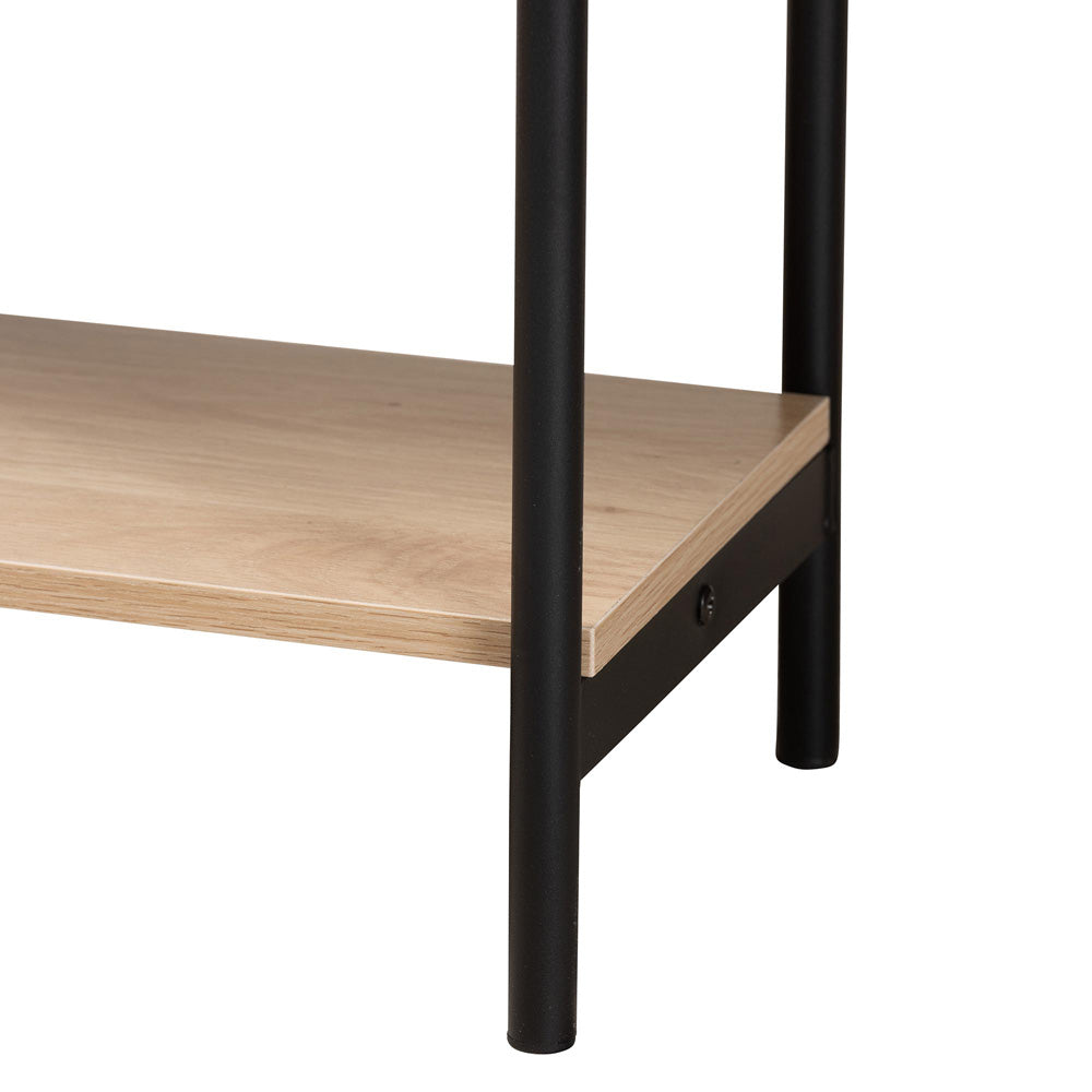 Baxton Studio - Sherwin Console Table in Light Brown/Black - SR221178-Rattan-Console Table view 6