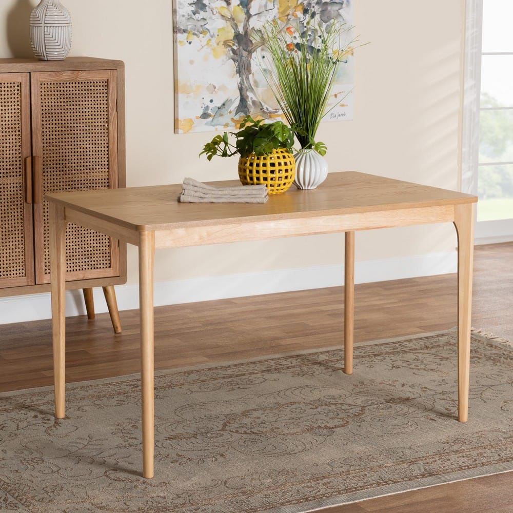Baxton Studio - Sherwin Dining Table in Natural Oak - Sherwin-Natural Oak-DT view 7