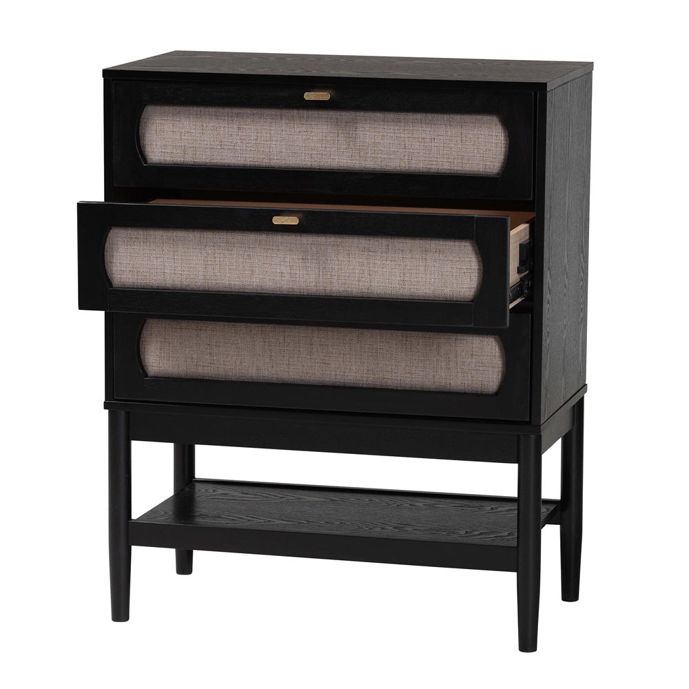 Baxton Studio - Shirin Chest in Beige/Black - MG9013-Sand Stone-FG2203-2/Black-3DW-Chest view 2