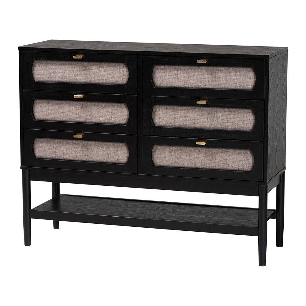 Baxton Studio - Shirin Dresser in Beige/Black - MG9013-Sand Stone-FG2203-2/Black-6DW-Dresser view 1