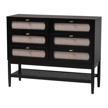 Baxton Studio - Shirin Dresser in Beige/Black - MG9013-Sand Stone-FG2203-2/Black-6DW-Dresser view 1