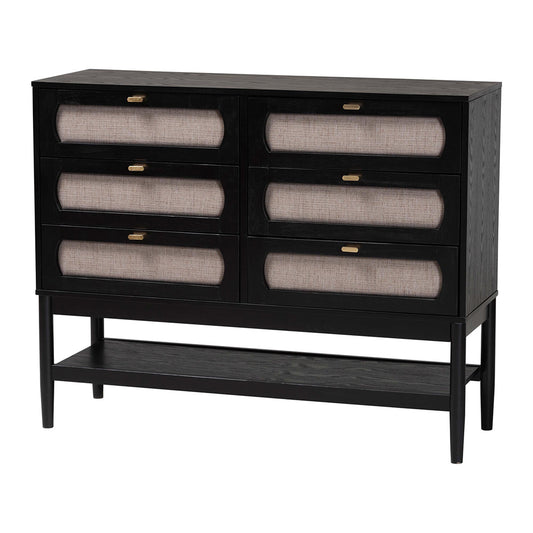 Baxton Studio - Shirin Dresser in Beige/Black - MG9013-Sand Stone-FG2203-2/Black-6DW-Dresser view 1
