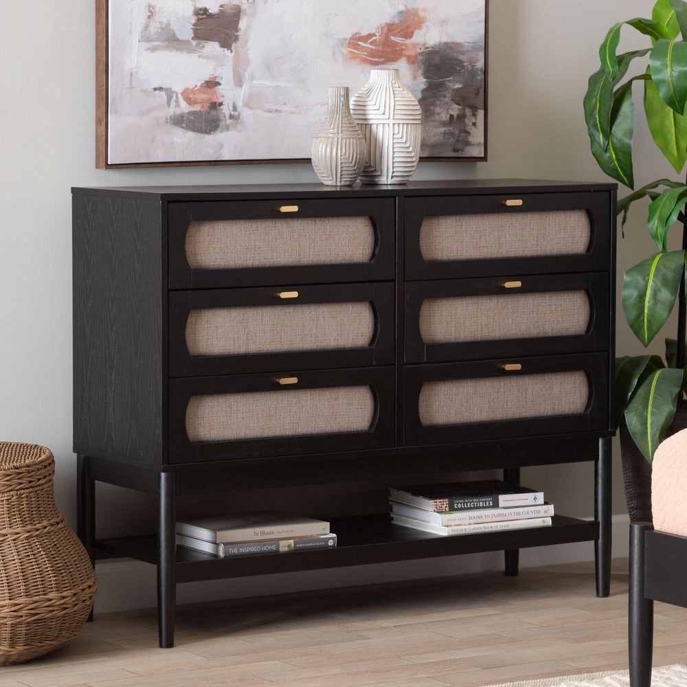Baxton Studio - Shirin Dresser in Beige/Black - MG9013-Sand Stone-FG2203-2/Black-6DW-Dresser view 8