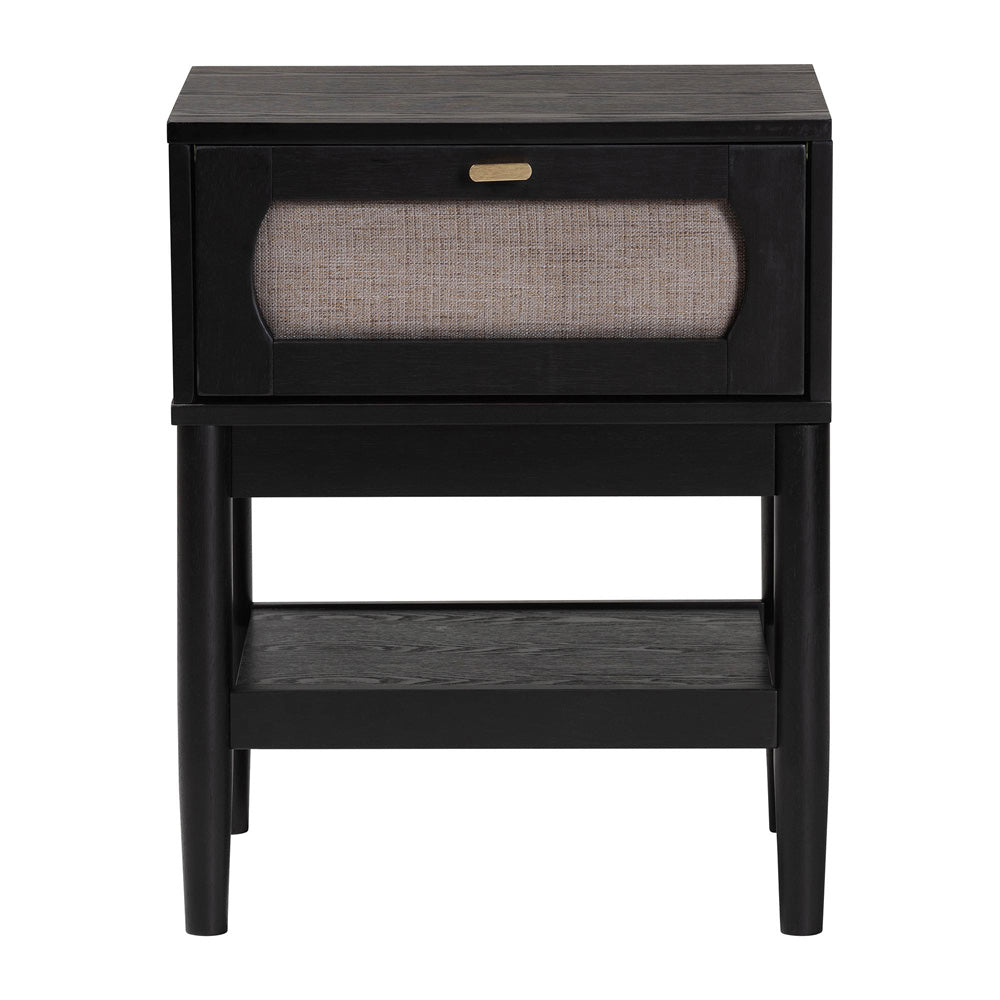 Baxton Studio - Shirin Nightstand in Beige/Black - MG9013-Sand Stone-FG2203-2/Black-1DW-NS view 3