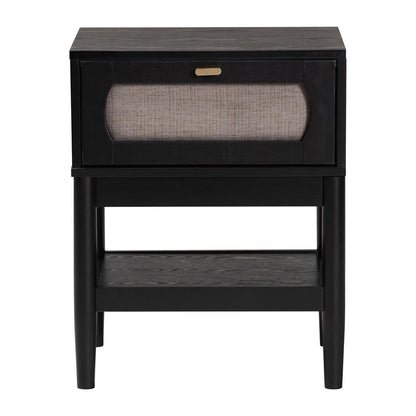 Baxton Studio - Shirin Nightstand in Beige/Black - MG9013-Sand Stone-FG2203-2/Black-1DW-NS view 3
