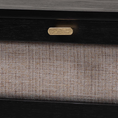 Baxton Studio - Shirin Nightstand in Beige/Black - MG9013-Sand Stone-FG2203-2/Black-1DW-NS view 5