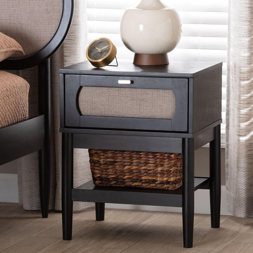 Baxton Studio - Shirin Nightstand in Beige/Black - MG9013-Sand Stone-FG2203-2/Black-1DW-NS view 8