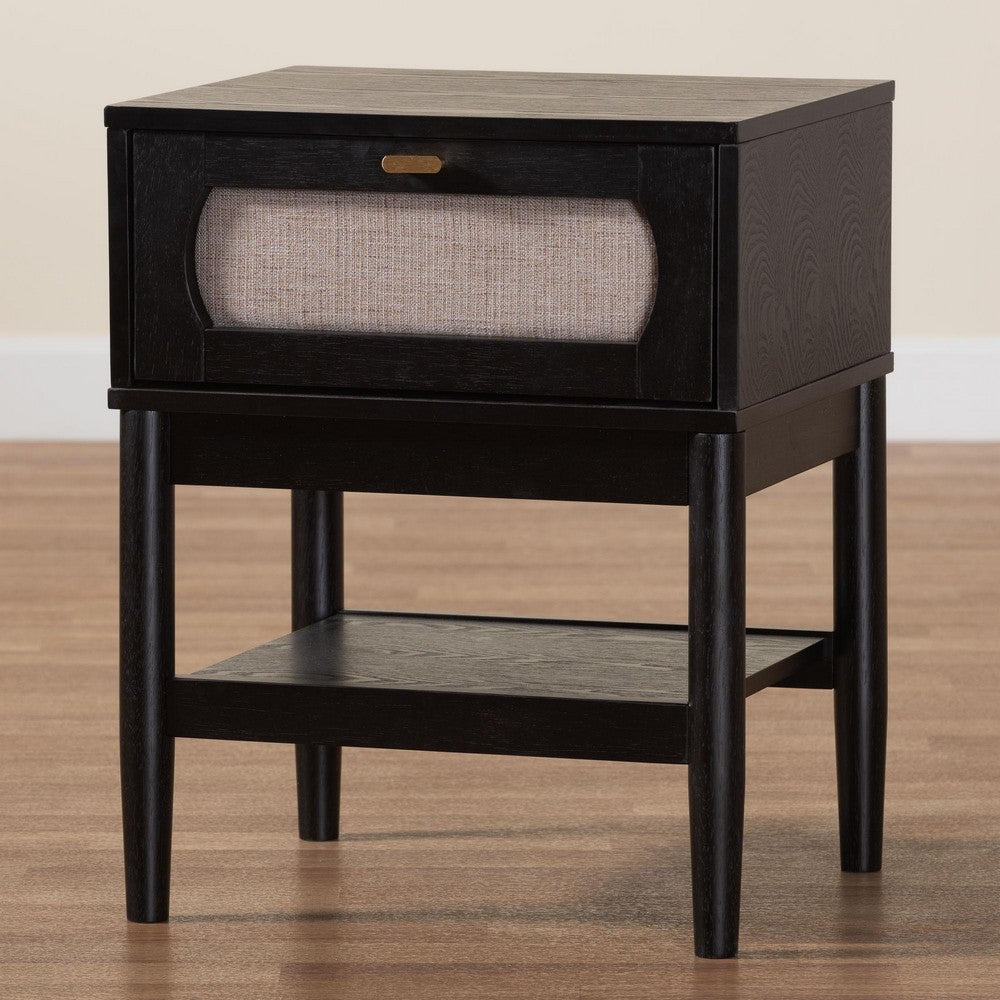 Baxton Studio - Shirin Nightstand in Beige/Black - MG9013-Sand Stone-FG2203-2/Black-1DW-NS view 9