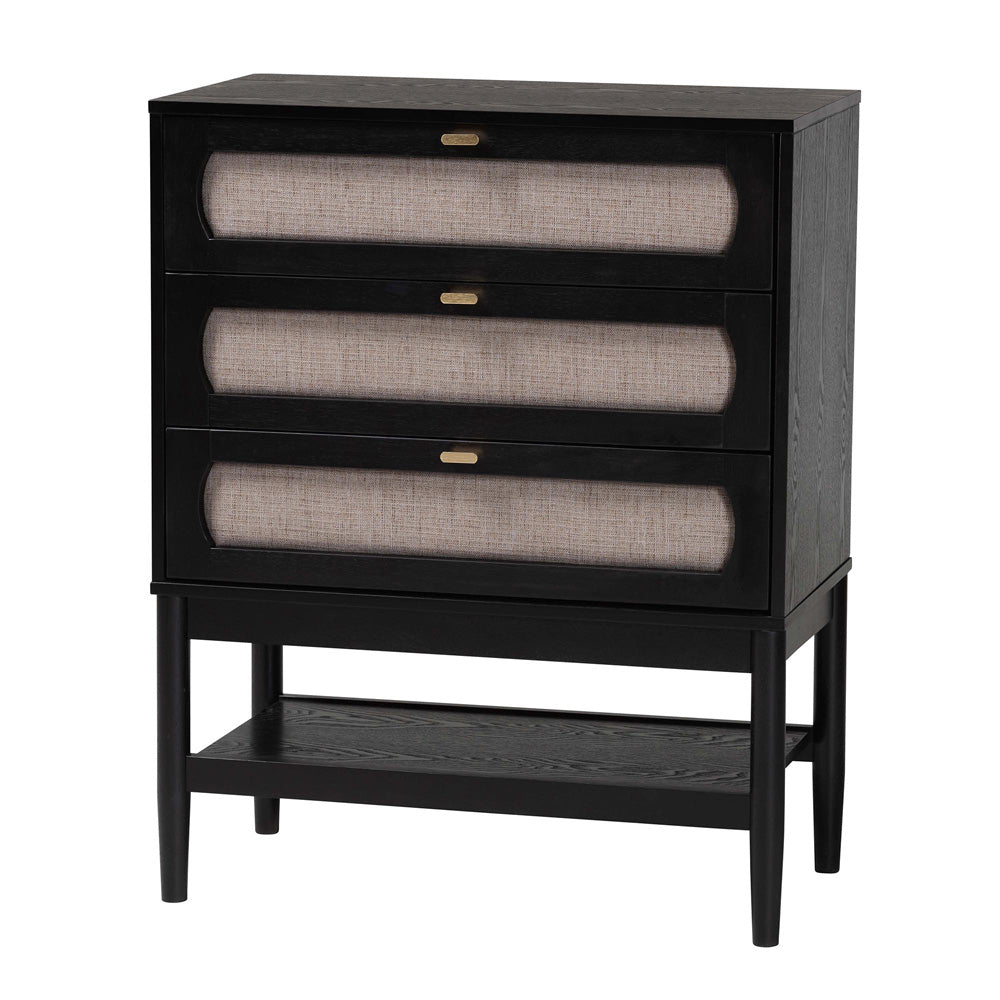 Baxton Studio - Shirin Queen Bedroom Set in Beige/Black - Ivana-Sand Stone/Black-Queen-5PC Bedroom Set view 5
