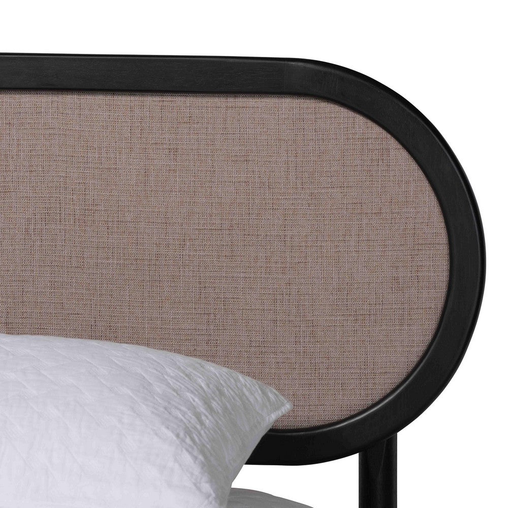 Baxton Studio - Shirin Queen Bedroom Set in Beige/Black - Ivana-Sand Stone/Black-Queen-5PC Bedroom Set view 9
