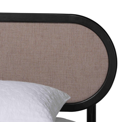 Baxton Studio - Shirin Queen Bedroom Set in Beige/Black - Shirin-Sand Stone/Black-Queen-4PC Bedroom Set view 8