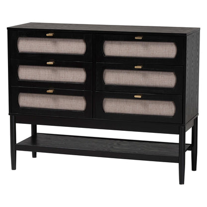 Baxton Studio - Shirin Queen Bedroom Set in Beige/Black - Tammy-Sand Stone/Black-Queen-4PC Bedroom Set view 6