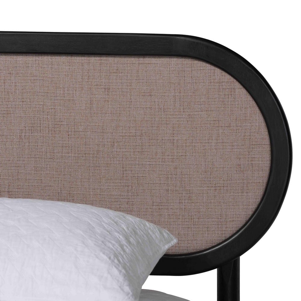 Baxton Studio - Shirin Queen Size Bed in Beige/Black - MG0240-Sand Stone-FG2203-2/Black-Queen view 4