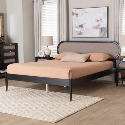 Baxton Studio - Shirin Queen Size Bed in Beige/Black - MG0240-Sand Stone-FG2203-2/Black-Queen view 7
