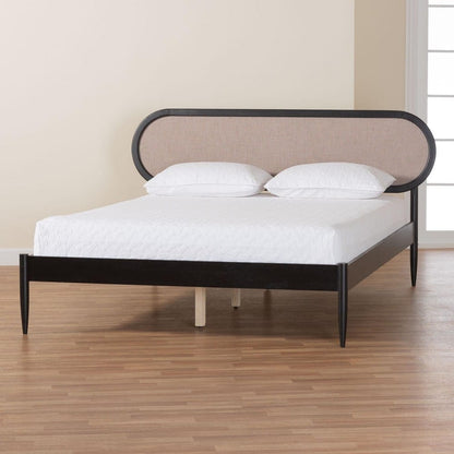 Baxton Studio - Shirin Queen Size Bed in Beige/Black - MG0240-Sand Stone-FG2203-2/Black-Queen view 8